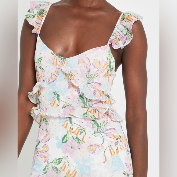 🔥🔥🔥NEW Anthropologie O.P.T Ingrid Floral Ruffle Midi Dress - Picture 5 of 15